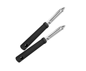 Fackelmann FM Professional 21734 - Cuchillo ahorrador, cuchillo de cocina, cuchillo para verduras, utensilios de cocina, acero inoxidable, plástico, plateado, negro, 17,5 cm x 1,5 cm