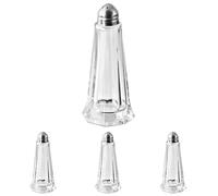Fackelmann FM Professional Azucarero, Salero, Pimentero de Cocina con Tapa, Capacidad 40 ml, Recipiente de Cristal, Transparente y Plateado, 4,5x4,5x11cm, 1 ud. (Paquete de 4)