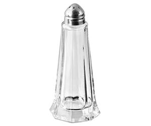 Fackelmann FM Professional Azucarero, Salero, Pimentero de Cocina con Tapa, Capacidad 40 ml, Recipiente de Cristal, Transparente y Plateado, 4,5x4,5x11cm, 1 ud.