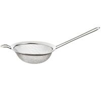 FACKELMANN Food & More Colador de Cocina Acero Inoxidable, Malla Fina, Colador de Tamiz, Borde Plano 10 Cm, Mango Acero Inoxidable, Color Inox, 25x10x4 cm, 1 ud.