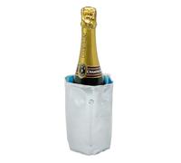 Fackelmann Funda Enfriadora de Botellas, Óptima para Botellas de Vino, Cava, Champán y Sidra, Collar Enfriador de Botellas con Tamaño Ajustable, 35x18cm, Color Gris, 1 ud.