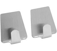 Fackelmann Ganchos Adhesivos trapezoidales, 5 cm, 2 Unidades, de Acero Inoxidable, Plata, 5 x 4 x 2 cm