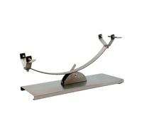 Fackelmann Jamonero Basculante, Acero Inoxidable, 50x18 cm, Sistema Inclinable a Ambos Lados, Altura Máxima 30 cm, Corte en Ángulo, Base Estable, Diseño Profesional y Anticorrosión