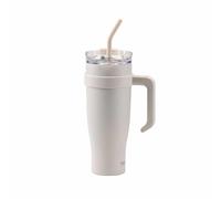 Fackelmann Jarra térmica XXL - 1,2 L, color blanco, acero inoxidable, doble pared aislada, a prueba de fugas, limpieza a mano, para viajes