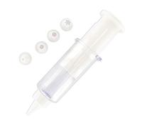 Fackelmann Jeringa + 5 Boquillas, Blanco-Transparente, 5x21,5cm (42798)