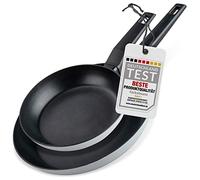 Fackelmann Juego de 2 sartenes de 20 + 28 cm, antiadherentes de aluminio 90% reciclado con mango de plástico ergonómico, sartenes de inducción revestidas para cocinar y freír