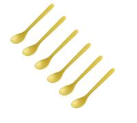FACKELMANN Juego de 6 cucharas para huevos, cucharas de desayuno, 14 cm, color: amarillo, plástico de alta calidad, ideal para la mesa del desayuno