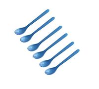 FACKELMANN Juego de 6 cucharas para huevos, cucharas de desayuno, 14 cm, color: azul, plástico de alta calidad, ideal para la mesa del desayuno