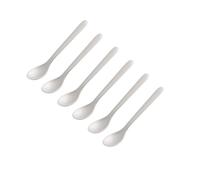 FACKELMANN Juego de 6 cucharas para huevos, cucharas de desayuno, 14 cm, color: blanco, plástico de alta calidad, ideal para la mesa del desayuno