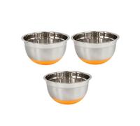 Fackelmann Juego de Bowls 20 cms, Cuencos para Mezclar, Acero Inoxidable con Base Antideslizante de Silicona, 3 uds.