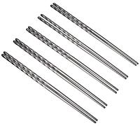 Fackelmann 30100 Juego de Palillos 23cm 5 Pares de Acero Inoxidable, Plateado