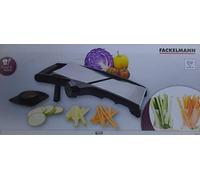 Fackelmann Mandolina Profesional 685506-Mandolina Manual, Rebanada Vegetal, Verduras, Negro, 38 x 12 x 12 cm, Plástico Acero Inoxidable 18/8