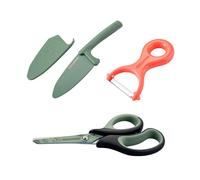 Fackelmann Mini Cook Set de Utensilios de Cocina Infantiles, incluye Cuchillo, Pelador y Tijeras