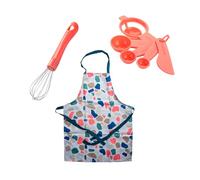 Fackelmann Mini Cook Set de Utensilios de Cocina Infantiles, incluye Delantal Mini, Set de 5 Cucharas Medidoras y Batidor de Varillas