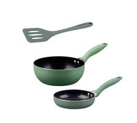 Fackelmann Mini Cook Set de Utensilios de Cocina Infantiles, incluye Wok, Sartén 12 cm y Espátula Ranurada