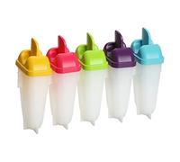 Fackelmann Moldes de Polos y Helado, Poleros para Polos de Hielo Caseros, Plástico Transparente con Mangos de Colores, Helados Caseros, Aptos para Lavavajillas, 18x12x5.5cm, 5 uds.