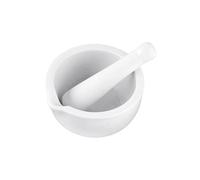 Fackelmann Mortero de Cocina de Cerámica, para Triturar Ajo, Pimienta, Perejil, Especias, Salsas y Aliños, Color Blanco, Apto para Lavavajillas, 11x6 cm 1 ud.