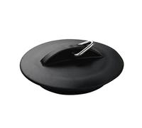 Fackelmann Negro Tapón Clásico Fregadero y Lavabo, Fabricado en plástico con arandela en Acero Inoxidable, 6cm (61040)