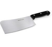 Fackelmann Nirosta Macheta Cocina Japonesa Mega, Ideal para trinchar carne con hueso, Cuchillo Carnicero Profesional,27x6,7cm, Colores Negro e Inoxidable, 27cm, 1ud, 3 años de Garantía