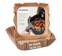 Fackelmann Papel para horno de 16 cm, cuadrado, 50 unidades, resistente al agua y al aceite, apto para microondas, resistente al calor hasta 220 °C
