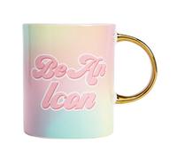 Paris Hilton - Be An Icon Taza de cerámica, 450 ml, elegante taza de café con cita, ideal para el uso diario, lavado a mano, 13,4 x 10,5 cm
