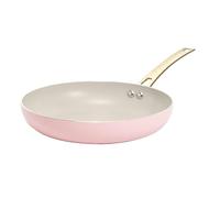 Fackelmann Paris Hilton - Sartén de aluminio con revestimiento cerámico antiadherente, diámetro 25 x 45 cm, para todo tipo de fuegos, incluida inducción, apta para lavavajillas, mango dorado, rosa,