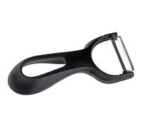 Fackelmann, Pelador con mango ergonómico negro, ayudante de cocina, hoja acero inox, frutas y verduras, 1ud Inoxidable, 41978