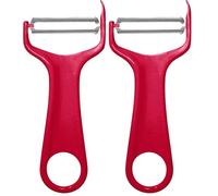 Fackelmann Pelador de Tomates, Verdura y Fruta, Hoja Afilada de Acero Inoxidable en Forma de Sierra y Mango de Polipropileno, Color Rojo, 14 x 5.8 cm, 1 Unidad (Paquete de 2)