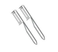 Fackelmann Pelador universal de 2 unidades, acero inoxidable/cromo, ideal para espárragos, frutas y verduras