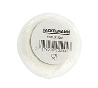 Fackelmann Pelote de ficelle alimentaire 80 m 1224450-Cordel para asado, Rollo de Cuerda de Cocina, Color Blanco, Poliéster