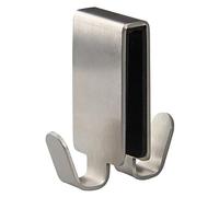 Fackelmann Percha doble gancho en acero inoxidable y elastómero. Color inox. 12x3,5cm. 1ud.