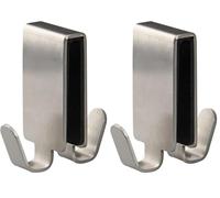 Fackelmann Percha doble gancho en acero inoxidable y elastómero. Color inox. 12x3,5cm. 1ud. (Paquete de 2)