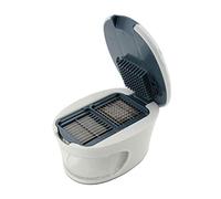 FACKELMANN Picador Manual Ajos easyprepare en plástico y acero inoxidable de admirables calidades, blanco y azul, 1ud.