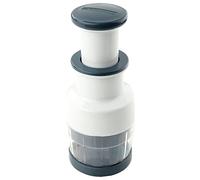 FACKELMANN Picadora de Verduras easyprepare, machacador de verdurs, trituradora de verduras en plástico y acero inoxidable de admirables calidades, blanco y azul, 1ud.