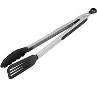 Fackelmann Pinzas multiusos para barbacoa y cocina, pinzas con cuchara y espátula ranurada, resistente al calor hasta 270 °C, pinzas de cocina aptas para ollas y sartenes revestidas