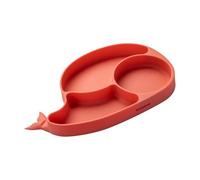 Fackelmann Plato con ventosa - Plato infantil de silicona, delicado diseño de ballena, para comidas sin derrames, apto para lavavajillas y microondas, resistente a los ácidos de alimentos