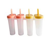 Fackelmann Poleros, Moldes para Helados, Polipropileno de Grado Alimenticio, libre de BPA, Fácil Desmoldado, Aptos para Lavavajillas, incluye 4 uds, 15x6x11 cm, Amarillo y Naranja Pastel