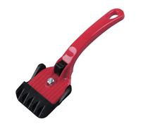 FACKELMANN Rasqueta Vitrocerámica, Raspador Bandeja Horno, Rasqueta limpieza parrilla horno, de acero inoxidable con cuerpo y mango de plástico rojo y negro, 19x6cm, 1ud.