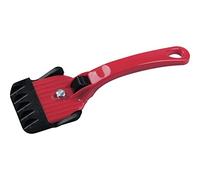 FACKELMANN Rasqueta Vitrocerámica, Raspador Bandeja Horno, Rasqueta limpieza parrilla horno, de acero inoxidable con cuerpo y mango de plástico rojo y negro, 19x6cm, 1ud.