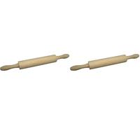 Fackelmann Rodillo Madera de Cocina para Amasar, apto para Repostería, Hojaldre, Pizza y Masa de Pasta, fabricado en Madera de Haya, Color Natural, 40x4.5 cm (Paquete de 2)