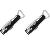 FACKELMANN Sacacorchos Camarero Multifuncional, Sacacorchos Vino, Abrebotellas, Colores surtidos, 13,5x8x1 cm, Uds 1 (Paquete de 2)