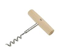 Fackelmann Sacacorchos Nature 11 cm, Sacacorchos en Forma de T, Sacacorchos con Mango de Madera de Haya con Certificación FSC, Parte Funcional de Acero, 11 x 8 x 2 cm, 1 ud.