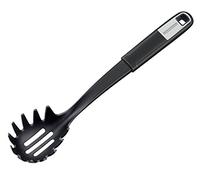 Fackelmann Sense - Cuchara para espaguetis (30 cm, con función de cuerda, mango antideslizante suave al tacto, para sartenes y ollas recubiertas), color plateado y negro