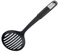 Fackelmann Sense - Cucharón para servir (32 cm, plástico, mango antideslizante de tacto suave, 1 unidad), color plateado y negro
