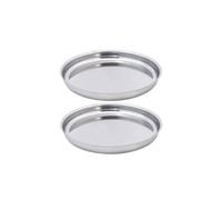 Fackelmann Set 2 Bandejas Para Marisco De Acero Inoxidable (inox), Redondas 34,7 Cm, Con Borde Elevado, Brillo Para Ostras Y Crustáceos