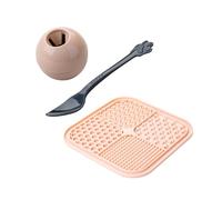 Fackelmann Set de Accesorios para Mascotas, Incluye Bola de Snacks, Cuchara para Alimentos y Alfombra de Silicona para Lamer