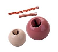 Fackelmann Set de Accesorios para Mascotas, Incluye Bola de Snacks Grande 7 cm, Bola de Snacks Pequeña 6 cm y 2 Pinzas para Sellar Bolsas de Comida