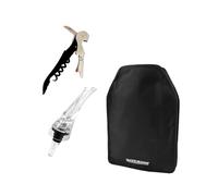 Fackelmann Set de Accesorios para Vino, incluye Funda Enfriadora para Botellas de Vino y Cava, Aireador de Vino con Efecto Bernoulli y Sacacorchos de Camarero de Dos Tiempos