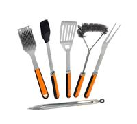Fackelmann Set de Utensilios de Barbacoa, incluye 6 Accesorios, Acero Inoxidable, Polipropileno y Mango Soft Resistente al Calor
