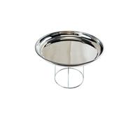 Fackelmann Set Para Marisco Con Bandeja Redonda De Acero Inoxidable Y Soporte Cromado, 34,7 Cm